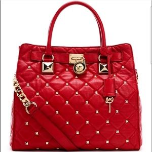 Authentic Michael Kors Hamilton Studded Quilted